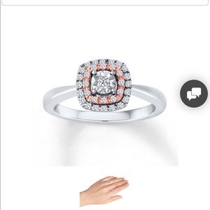 Diamond Ring 1/5ct. Sterling Silver 10k Rose Gold